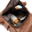 Brand Luxury Backpacks Soft Leather Waterproof Bagpack  Young Ant-itheft Student Bags Multifunction Mochilas Feminina Sac A Dos