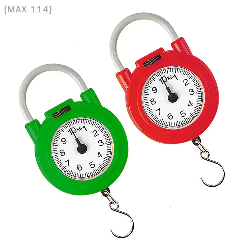 {MAX-114}10kg Portable Hanging Mechanical Scale Fish Luggage Kitchen Scale Hanging High Precision Digital Hand Held Spring Scale