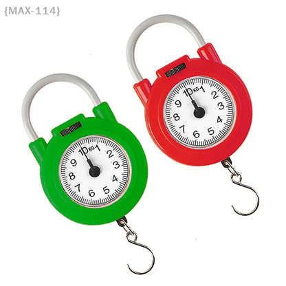 {MAX-114}10kg Portable Hanging Mechanical Scale Fish Luggage Kitchen Scale Hanging High Precision Digital Hand Held Spring Scale