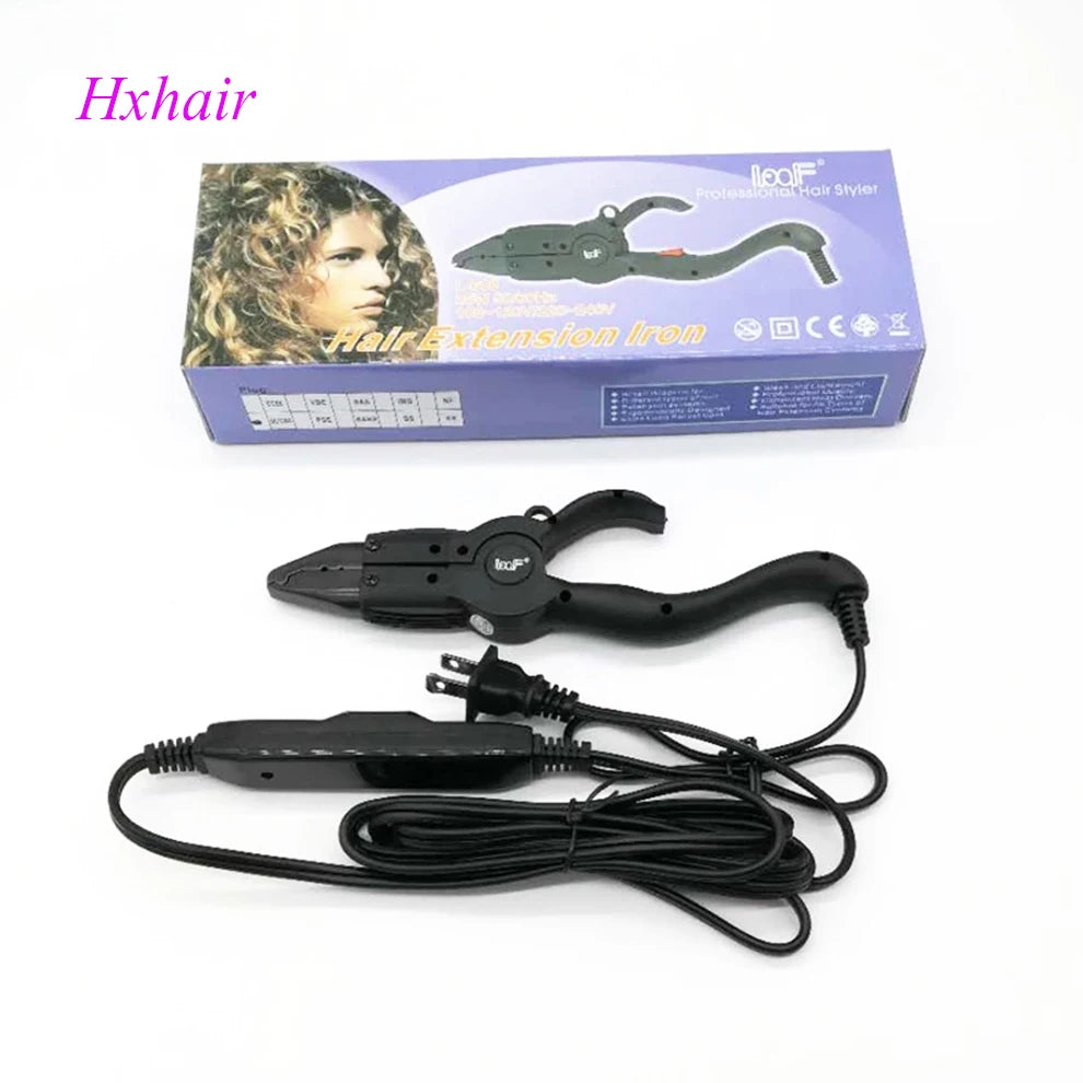 No.4 ajustar temperatura conector de fusão de extensão de cabelo/extensão de cabelo ferro de fusão eua plug 110v preto cor rosa conector de cabelo