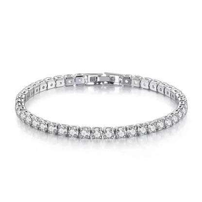 Pulsera de plata esterlina Lihong S925 para mujer, con circonitas, diseño de pelota de tenis, abalorio de compromiso, joyería de boda de moda, 4 mm, 16-20 cm 