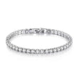 Lihong S925 Sterling Silver Bracelet For Women Zircon Tennis Ball Simple Engagement Charm Fashion Wedding Jewelry 4mm 16-20cm 