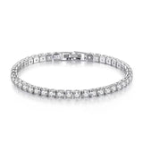 Lihong S925 Sterling Silver Bracelet For Women Zircon Tennis Ball Simple Engagement Charm Fashion Wedding Jewelry 4mm 16-20cm 
