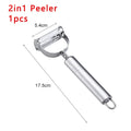 4in1 Vegetable Peeler Stainless Steel Melon Planer Multiple-Function Double-Head Peeler Household Kitchen Cucumber Slicer Tool