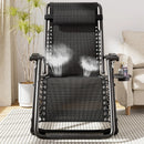 Outdoor Garden Sunloungers Folding Chair with Cup Holder and Headrest Pillow Lounge Chair Folding Patio Recliner Support 150kg