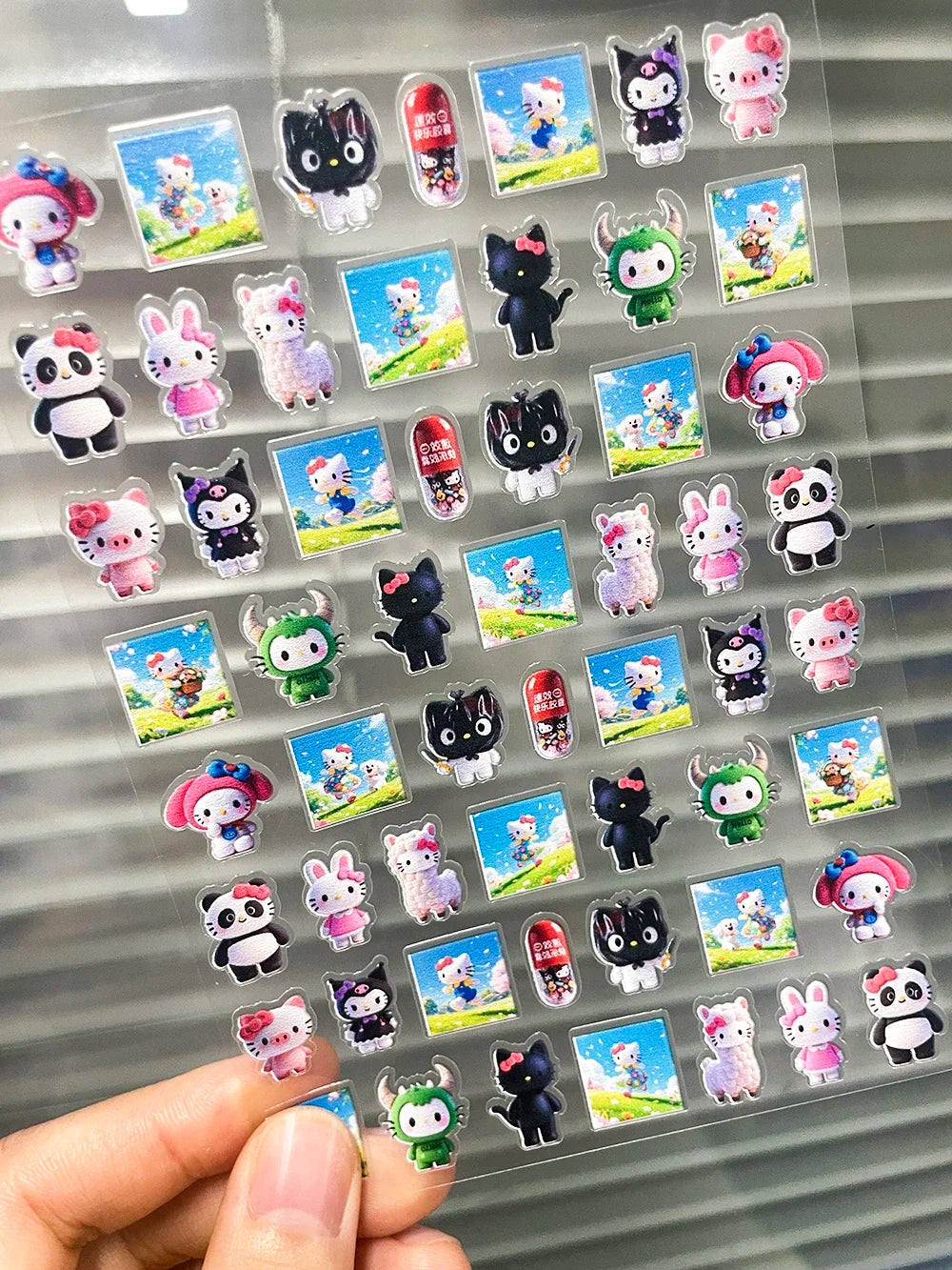 Pvc Super Mini Cartoon Game Patterns Sticker Kawaii Sanrio Kitty Self-adhesive Sticker Waterproof Luggage Tags Nail Stickers