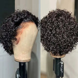 Pixie Cut Wig Short Curly Human Hair Wigs Brazilian Wig Cheap Remy Hair 13X1 Transparent Lace Wigs For Women Sale