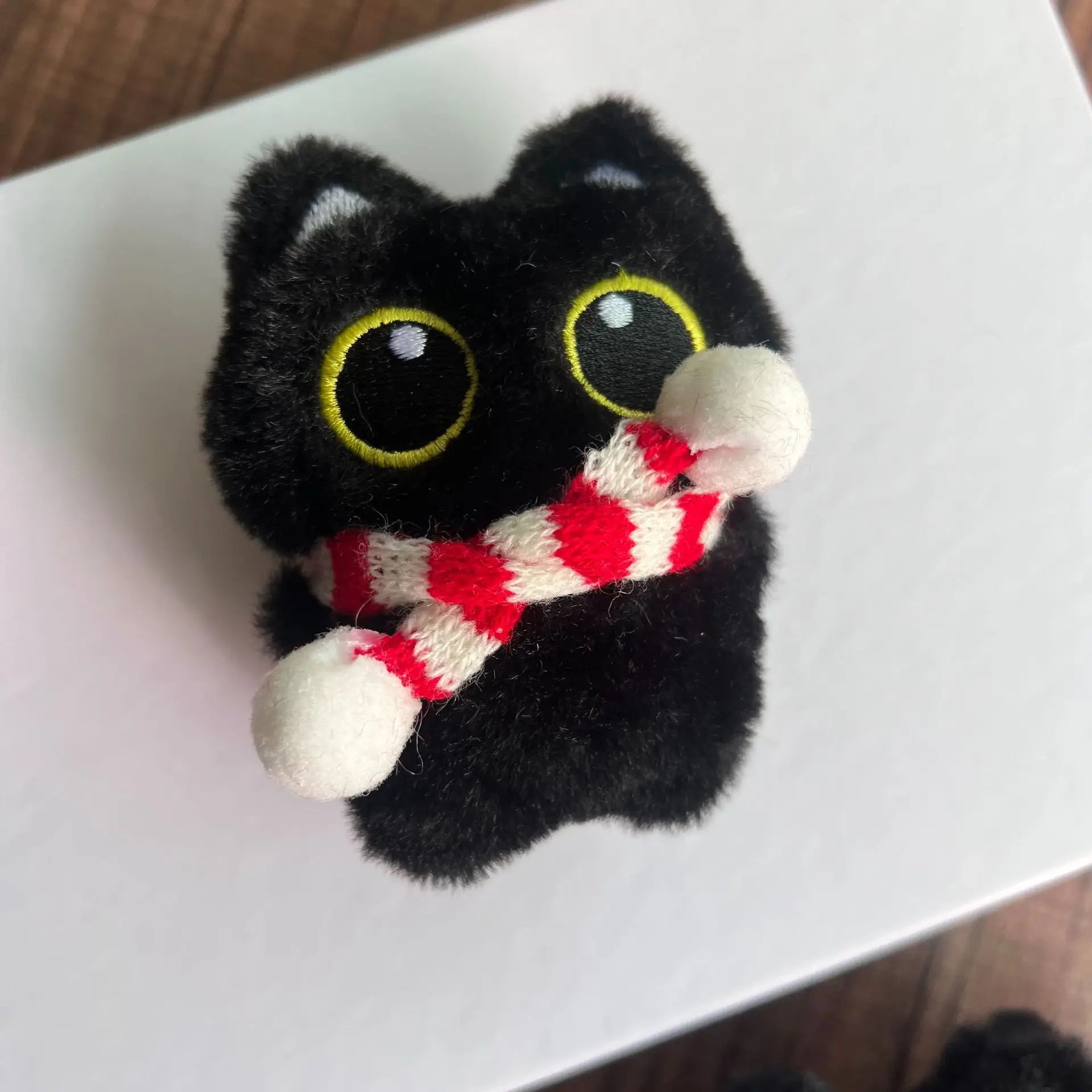 Black Cat Doll Pendant Keychain Cute Pilot Little Black Cat Hanging Backpack Keychain Creative Cat Plush Keychain Gift for Phone
