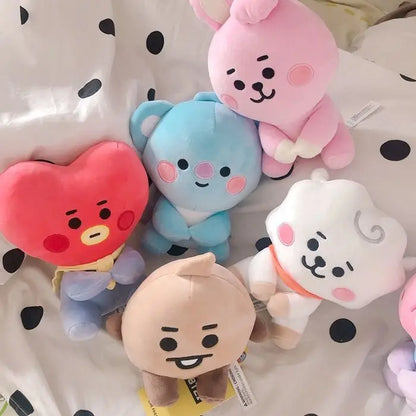 10-12cm Bandai Plush Toy Backpack Korean Bts Kawaii Doll Homecoming Season Dormitory Christmas Gift Birthday Grabbing Doll
