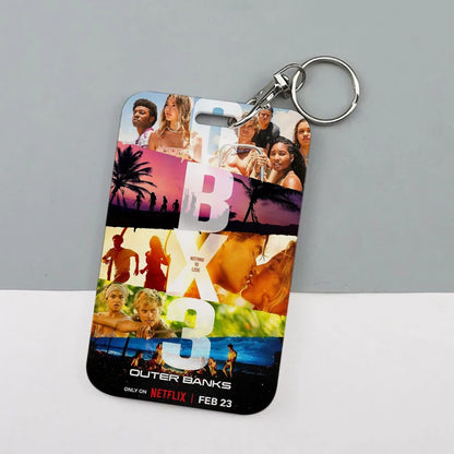 TV Show Outer Banks DBX3 Keychain Card Holder Keychains Badge Business Credit Card Holders Bank Bus ID Cards Cover Case Keychain