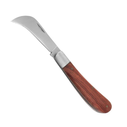 Cuchillo de injerto de jardín, cuchillo de podar de acero inoxidable con mango de madera, cinta para injertar, herramientas para árboles frutales, herramienta de injerto de jardinería