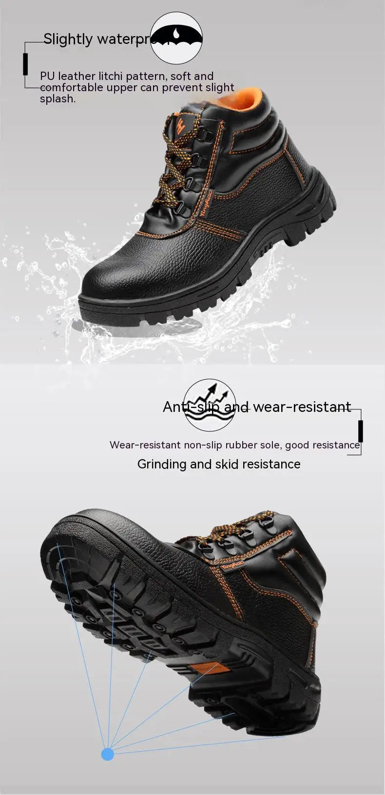 Wear-resisting Men Work Safety Boots Anti-smash Anti-puncture Work Sneakers Waterproof Boots Indestructible Protective Work Boot