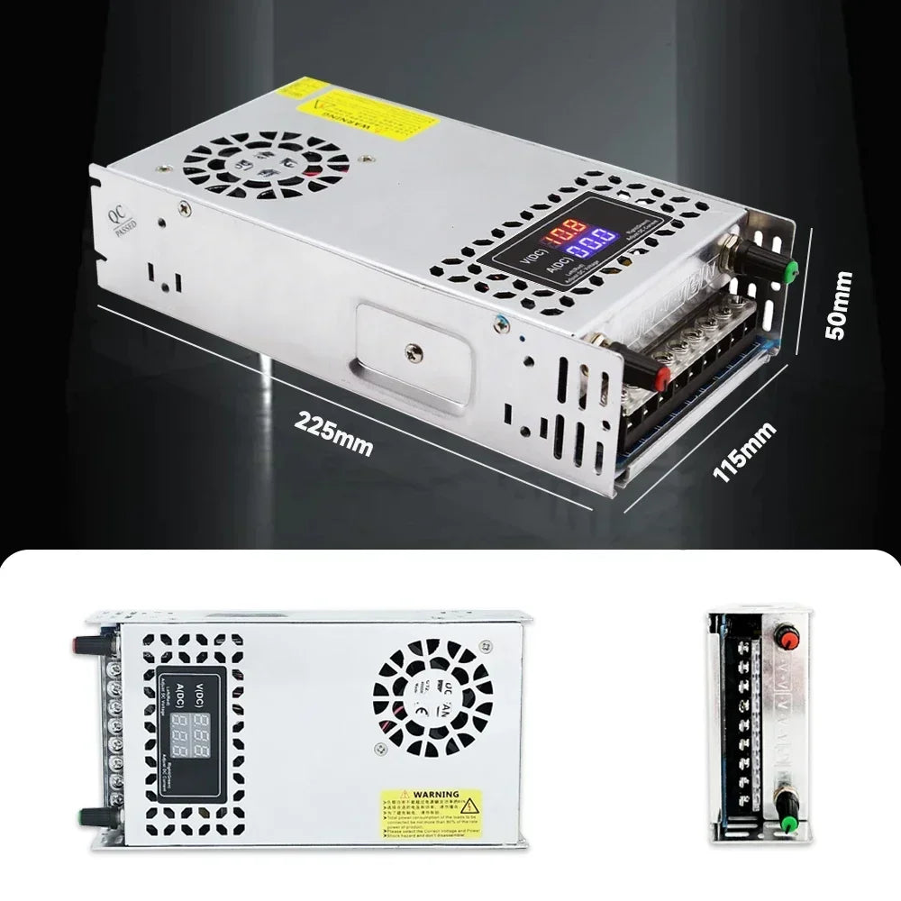 Conversor AC para DC ajustável 0-72V 0-40A 480 a 600W fonte de alimentação de comutação para luz de tira LED, CCTV, impressora 3D, computador de laboratório