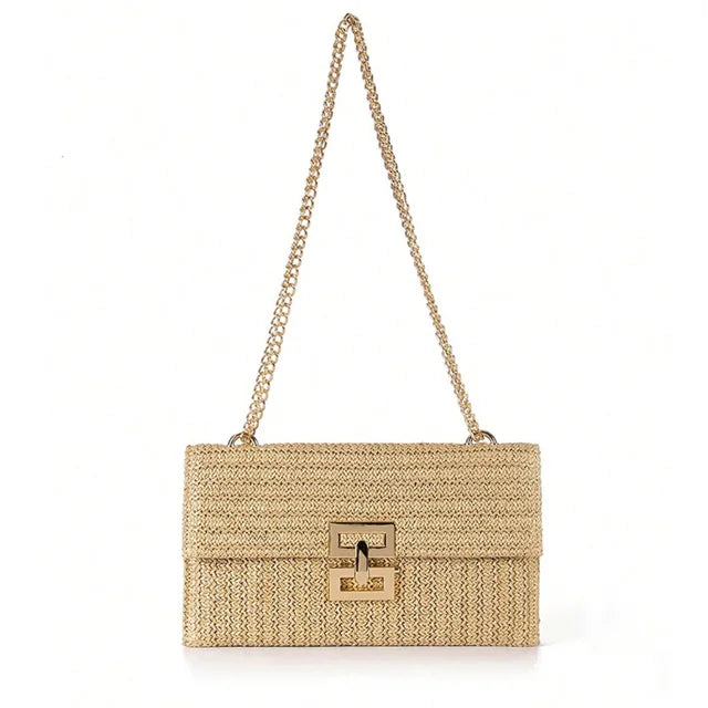 Bolsa tecida feminina, bolsa de praia, carteira de verão, estilo boêmio, essencial para meninas em férias