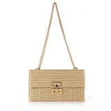Bolsa tecida feminina, bolsa de praia, carteira de verão, estilo boêmio, essencial para meninas em férias