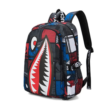 Camo Bookbag for Middle Shark Backpack Boys for Kids School Bags Travel Back Pack