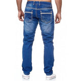 Straight Jeans Men Washed No Hole Jeans Spring Summer Boyfriend Jeans Streetwear Loose Casual Designer Long Denim Pants Trousers