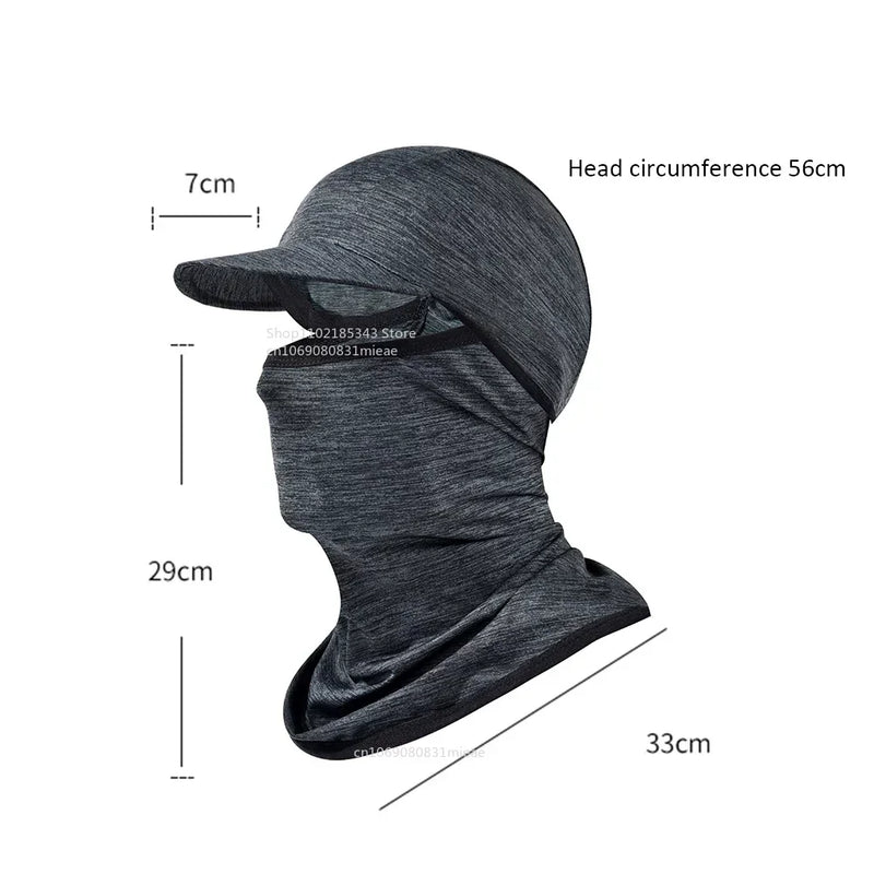 Gorro con capucha y protector solar para la cara, protección UV, de seda fría, para hombres y mujeres, ciclismo, escalada, correr, protector solar, capota de montar