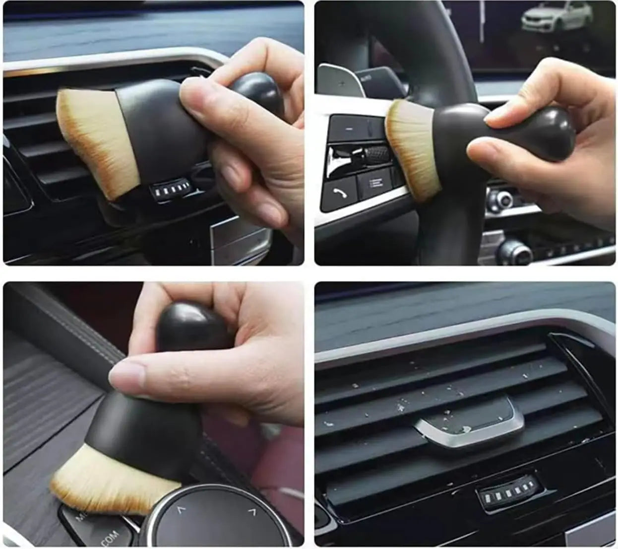 Escova de limpeza interior do carro teclado ar condicionado câmera grosso pele macia escovas limpas com capa fenda poeira detalhando ferramentas