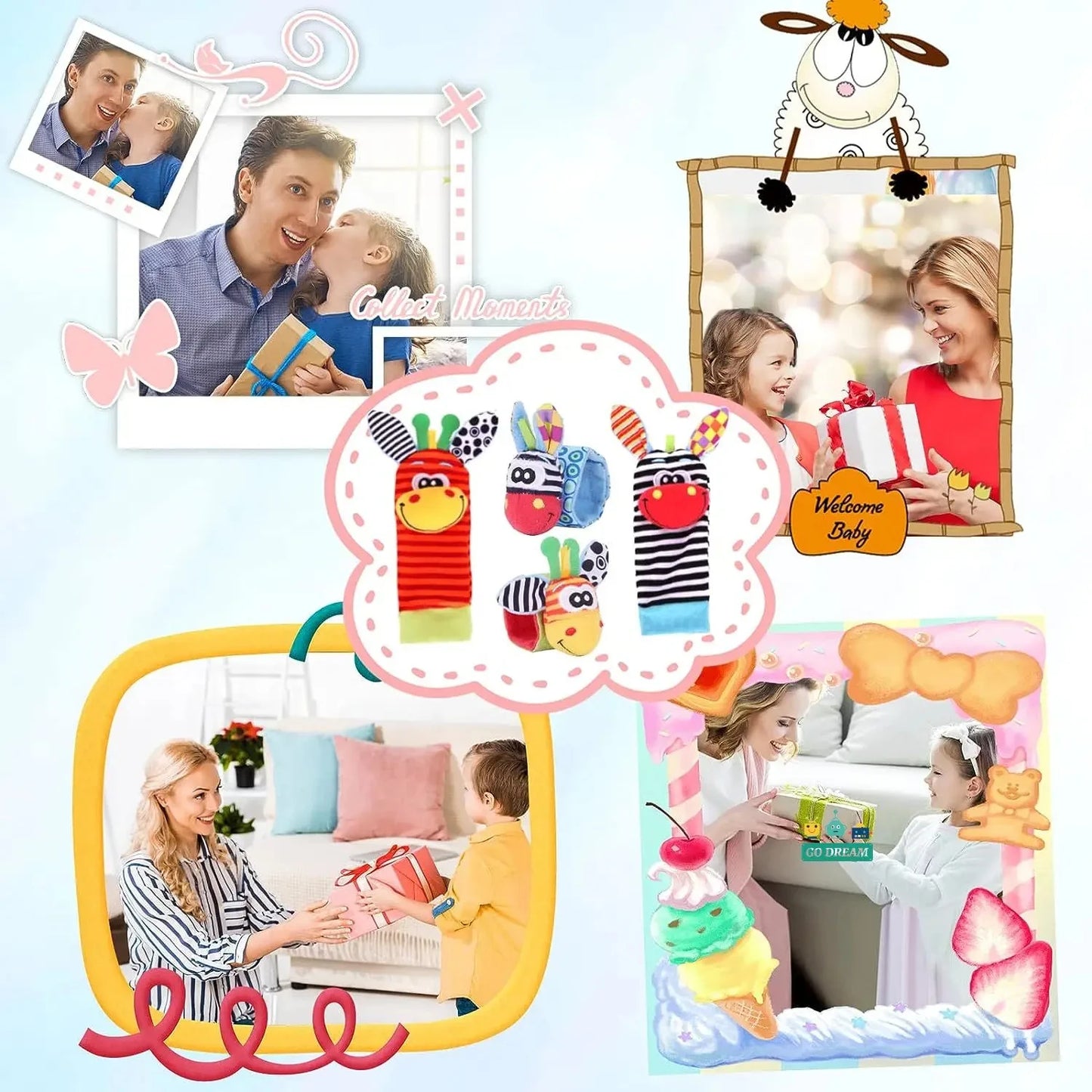 Baby Toys 0 6 12 Months Cute Stuffed Animals Baby Rattle Socks Wrist Baby Rattles Newborn Toys Make Sounds Games For Babies