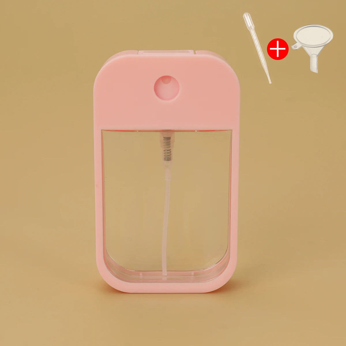 Botella de plástico con atomizador para perfume, de 45 ml, color blanco, rosa y azul, ideal para desinfectante de manos y pulverizador bucal.