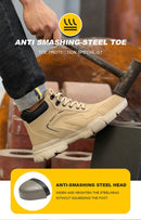 Steel Toe Boots for Men Lightweight Slip Resistant Construction Work Boots Indestructible Men's Safety Shoes Outdoor Boots