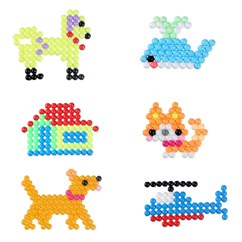 DIY Water Spray Magic Sticky Beads Toy Set Children's Handmade Puzzle Craft Kit Sensory Crystal Beads Kids Art Educational Gifts