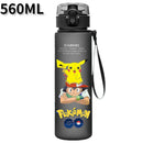 Anime Pokemon Portable Plastic Water Bottle 560ML Ash Ketchum Pikachu High Capacity Insulation Outdoor Water Cup for Kids Gift