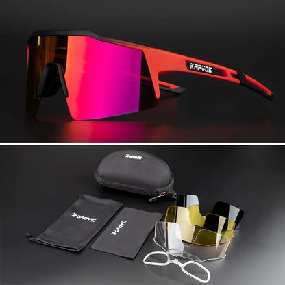 Men Women Polarized 4 Lens Sunglasses Cycling Bike Glasses Bicycle MTB Goggle Outdoor Sport Eyewear Anti-Glare Uv400 Equipment