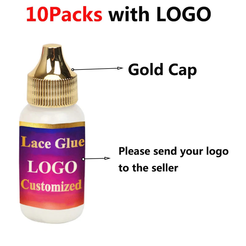 Waterproof wig adhesive, Private Label, strong hold, lace front wig glue, easy to apply, 10pcs