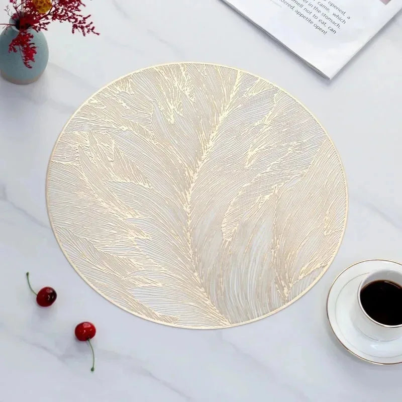 Placemats Set of 1/4Pc Light Luxury Placemat Table Mat Wide Application PVC Table Decor Round Protector Mat Heat Resistant Pad