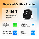 2025 New Adapter 2in1 Mini CarPlay Box Wired To Wireless CarPlay Android Auto Smart Box Bluetooth Connect Plug&Play For 98% Cars