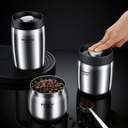 Vacuum sealed tank Coffee bean storage tank Household 304 stainless steel food storage Jars moisture-proof sealed container