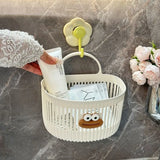 Cute Reusable Kitchen Hanging Baskets Wall-mounted Cartoon Storage Basket Space-Saving Sausage Mouth Organizer