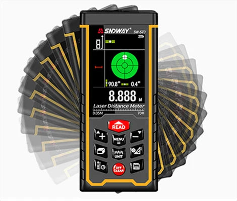 SNDWAY Laser Distance Meter Tape measure Digital Camera Function Laser Range Finder Tape Angle Rangefinder measure Tool