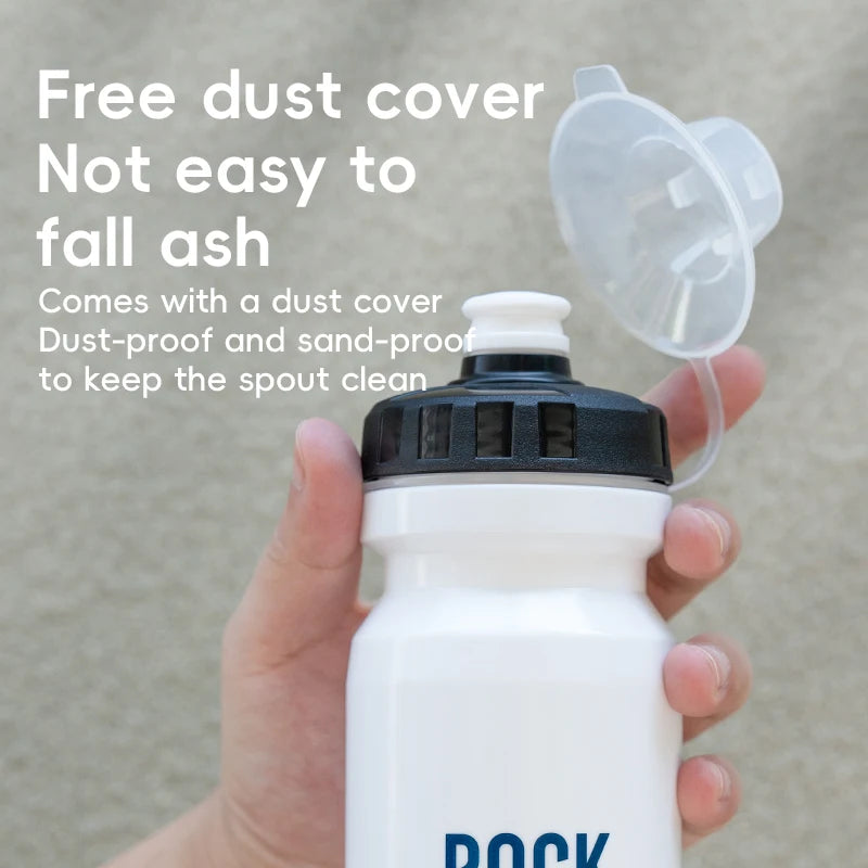 ROCKBROS Cycling Water Bottle 600ml Lightweight Bottle With Dust Cover Gym Water Kettle Drink Outdoor Sports Bike Accessories
