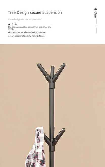 Floor Standing Clothes Rack Tree Branch Shape Multi Hook Mobile and Convenient Coat Rack for Home Living Room Clothing Storage