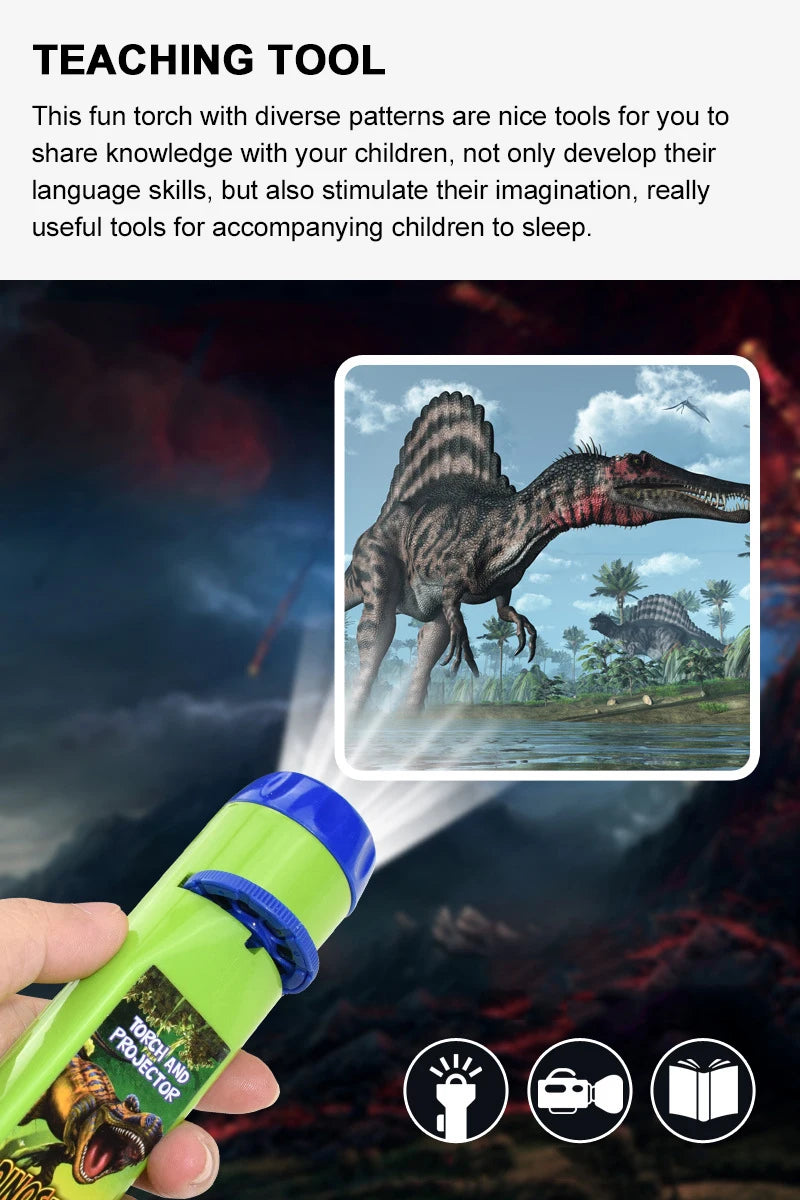 Child Early Education Projector Slide Story Machine Bedtime Toy Girl Boy Lamp Glowing Kids Lightstick Flashlight Toy Education