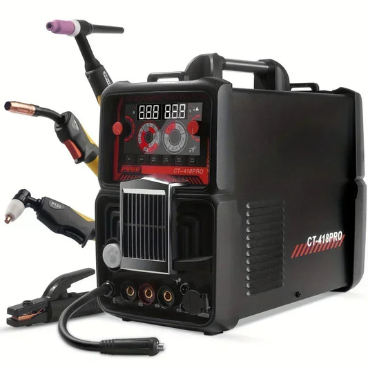 2025 New New Plasma Cutter Welder Gas MIG/Gasless MIG/Lift TIG/Stick/CUT 5 in 1 Welding Machine with 110V/220V Dual Voltage