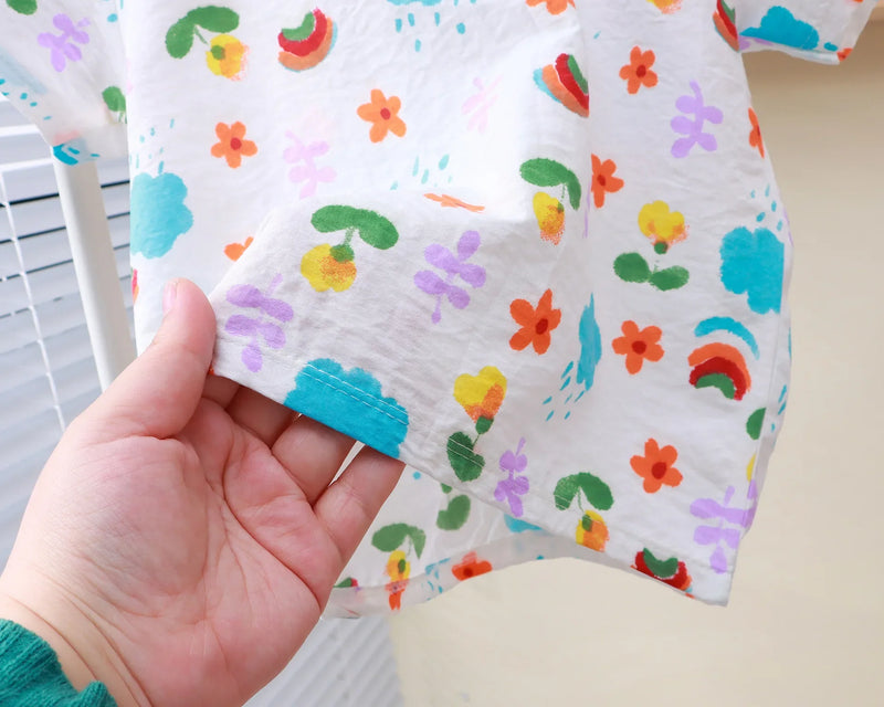 Summer Kids Suit Clothes for Girls Cartoon Short Sleeve T-shirt Tops+shorts 2024 New Children's Clothing Baby Boys Set