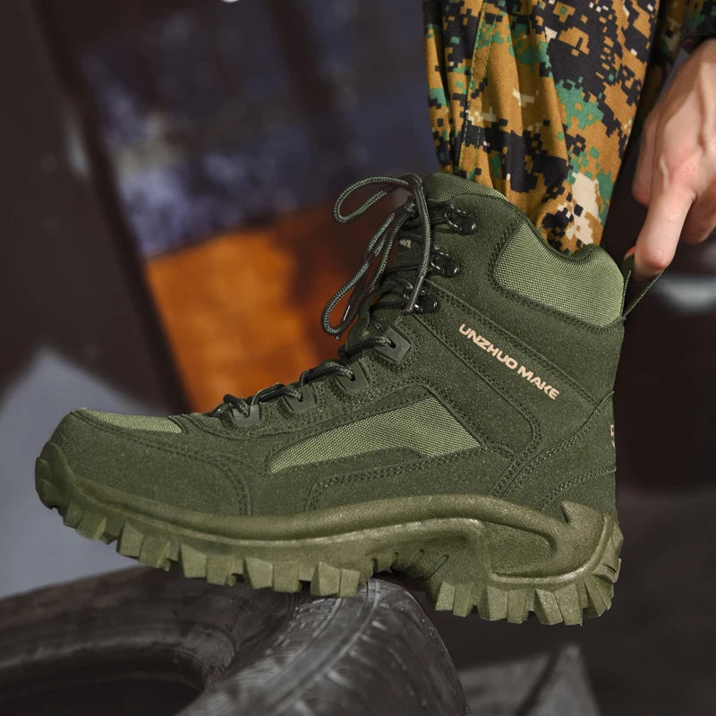 High Top Waterproof Hiking Shoes Tactical Sport Men's Shoes Male Outdoor Mountain Climbing Shoes Hunting Boots Men Outdoor Boots