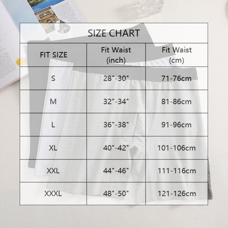 6Pcs Men Panties Cotton Underwear Soft Breathable Boxer Underwear Trendy Simple Hot-Selling Men's Boxer Underwear Fashion Pop