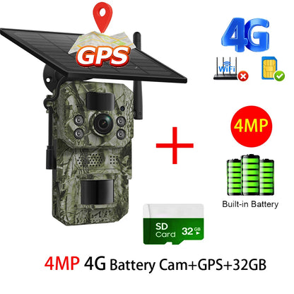 INQMEGA4G 2K 5MP PIR Motion Activated  Trigger Time Night Vision IP66 Hunting Trail Wildlife Battery Solar Camera Forest