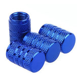 Dsycar 4pcs prata pneu de carro válvula hastes cap knurling estilo pneu tampa da válvula de alumínio haste da roda do pneu tampa da válvula de ar para nós schrader