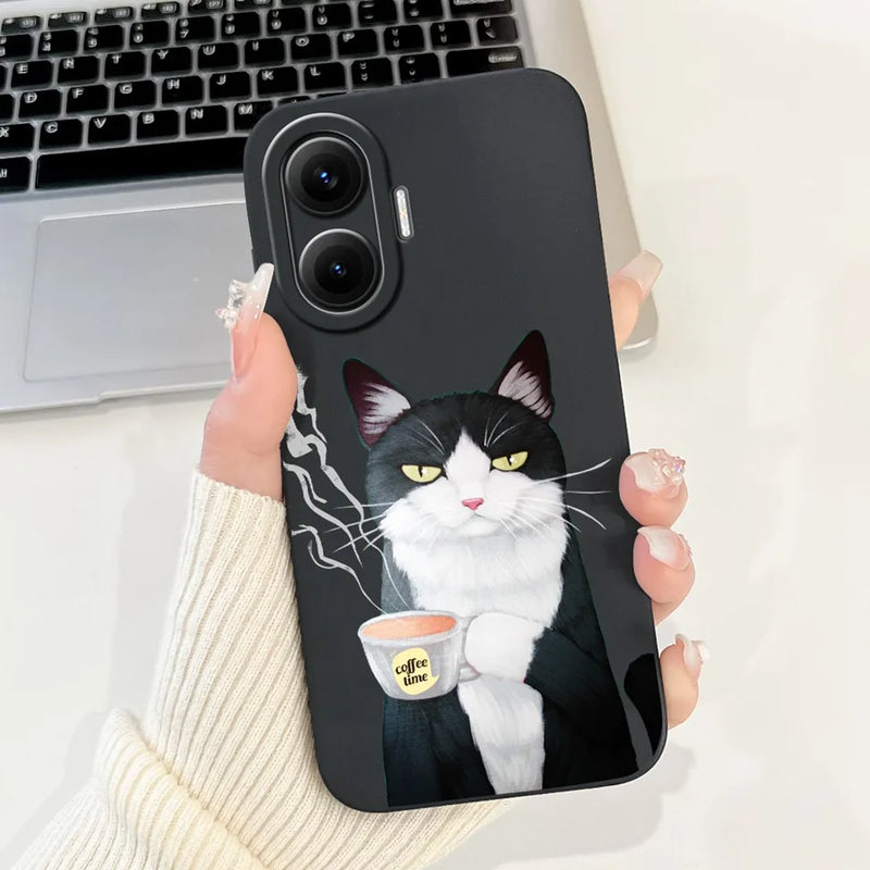 For Xiaomi Poco F7 Phone Cover For Redmi Turbo 4 Pro 5G Case Silicone Cute Cartoon Fashion Luxury Love Shockproof Bumper Funda