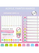 Languo 9pcs/box Soft Brush Acrylic Marker Pen Set，DIY Hand Drawn,Paint Art Markers pens,Student Graffiti Acrylic Paint Pens,M720