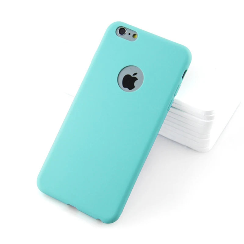 Silicon Case for iPhone 6S 6 7 8 Plus SE 2020 11 12 Pro Max 12 mini X XS MAX XR Gel Cell Phone Cover Casing Coque With logo hole