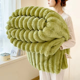 Solid Thickened Wide Striped Flannel Multifunctional Blanket, Can Be Used As Bed Sheet Cover Blanket, Sofa Blanket,nap Blanket