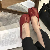 Summer Women's Bowknot Flat Tabi Ninja Shoes Pig Toe Slippers Lazy Person Horse Hoof Shoes Women Split Toe Mocassines Loafers