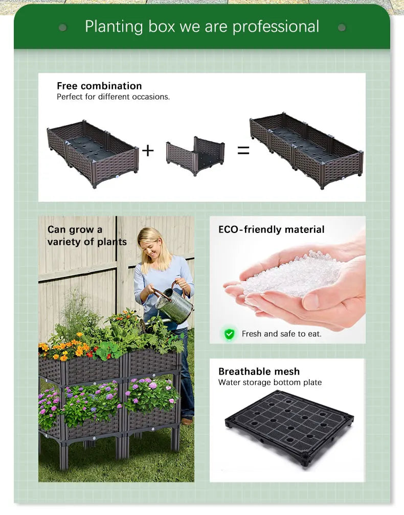 Plastic Large Flower Pot Box For Vegetable Planting Home Garden Decoration Pots For Plants Plant Pot Indoor Outdoor Planting Box